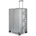 WINLIFE® 75cm XL Hartschalenkoffer Aufgabegepäck Alu-Rahmen, ABS, TSA-Schloss, 4 Rollen, leichter & robuster Reisekoffer, großer Trolley Silber - Silber