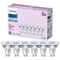 PHILIPS LED Classic GU10 Lampen 6-er Pack (50 W), Reflektor LED Spots mit kaltweißem Licht, energiesparende Lampen mit langer Nutzlebensdauer