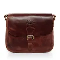 SID & VAIN Umhängetasche YALE Umhängetasche Cross-Body Bag echt Leder, Ledertasche Schultertasche Herren Damen Messenger Bag braun