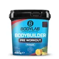 Bodylab24 Bodybuilder Pre Workout Ananas 480g, mit verschiedenen Aminosäuren (Citrullin, Arginin, Glycin, Tyrosin, Taurin), Koffein und verschiedene Pflanzenextrakte, fruchtig im Geschmack