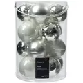 Kaemingk Weihnachtsbaumkugel, Weihnachtskugeln Glas 8cm 16 Stück - Silber / Weiß Mix silberfarben