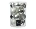 Decoris Weihnachtskugeln Glas 8cm 16er Set - matt & glänzend - Große Christbaumkugeln Weihnachtsbaumkugeln für Weihnachten - Kerstbal Glas d8 cm wit/zlvr Ass 16st kerst Silber/Weiß Mix