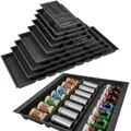 SO-TECH® Besteckeinsatz Orga-Box 2 silbergrau Canvas Leinwand Struktur für Nobilia, Gewürzeinsatz 509 mm Breite, Anthrazit, Anthrazit