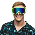 Boland - Skibrille für Kostüm und Party, stylische Brille für Festival, Karneval oder Apres Ski Mottoparty, Neongrün