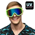 Party Skibrille neon-grün UV Apres Ski Festival Brille Spiegelgläser für Rave