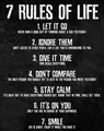 Motivationsposter 7 Rules of Life, 27,9 x 35,6 cm, ungerahmt, gedruckt auf Pr...