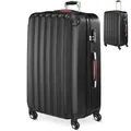 DeubaXXL DE Hartschalenkoffer XL Rollen 360º Reisekoffer 90L Schwarz ABS 103078