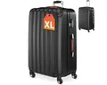 monzana Hartschalen-Trolley Baseline, 4 Rollen Rollen, Rollkoffer Zahlenschloss Reisekoffer Hartschalenkoffer Trolley Schwarz