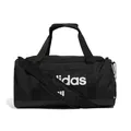 adidas Unisex Essentials Linear Duffel Bag Duffel Bag, Black/Black/White, S