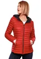 MARIKOO Damen Steppjacke Übergangsjacke gesteppte Jacke mit Kapuze Frühjahr Stepp B857 [B857-Asr-Rot-Gr.XS]