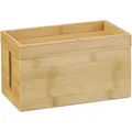 Relaxdays Kabelbox Bambus Natur mit Deckel 25,5 cm x 14 cm x 14 cm 0,7 kg