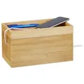 Relaxdays Kabelbox Bambus Hellbraun