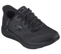 Skechers Damen Slip-Ins Arch Fit 2.0-Easy ChicSneaker, Schwarzes Netzgewebe mit Metallbesatz, 37 EU