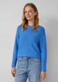 s.Oliver Longpullover Strickpullover Strickpullover mit U-Boot-Ausschnitt und Rollsaum