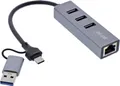 InLine 4in1 Gigabit Hub USB-C & USB-A 1x RJ45 3x USB 3.2 Gen.1 (33380S)