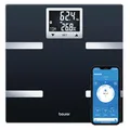 Beurer BF 720 Diagnosewaage mit Bluetooth(R)-Verbindung zur Smartphone-App, Bestimmung von Körpergewicht, Körperfett, Muskelanteil und Kalorienbedarf AMR/BMR, Schwarz, LCD