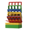 Relaxdays Abstandshalter, 120er Set, Kunststoff, 4 Größen, 1,5–10 mm, Verglasungsklötze Fenster, Distanzplättchen, bunt
