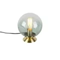 Qazqa Tischleuchte Pallon, ohne Leuchtmittel, Warmweiß, QAZQA Tisch­leuchte, e27, Grün, Glas, Art Deco