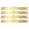 Finest Folia 4X Neueröffnung Schriftzug Set Aufkleber für Schaufenster Laden Geschäft Fenster Sticker Werbung selbstklebend wetterfest KX046 (Motiv 04, Gold Metallic)