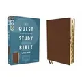 Niv, Quest Study Bible, Large Print, Leathersoft, Brown, Thumb Indexed, Comfort Print