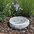 CLGarden Granit Vogeltränke M2 Vogelbad im Yin & Yang Design