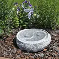 CLGarden Vogeltränke M2 Yin Yang aus Granit Naturstein Stein Garten Vogelbad