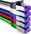 deleyCON 5x 1m CAT7 Netzwerkkabel - 10 Gigabit - RJ45 Patchkabel Ethernet Kabel (Kupfer, SFTP PiMF Schirmung) - LAN DSL Switch Modem Router Patchpanel CAT7 CAT6 CAT5 - Bunt