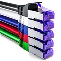 deleyCON 5x 1m CAT7 Netzwerkkabel - 10 Gigabit - RJ45 Patchkabel Ethernet Kabel (Kupfer, SFTP PiMF Schirmung) - LAN DSL Switch Modem Router Patchpanel CAT7 CAT6 CAT5 - Bunt
