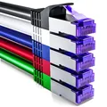deleyCON 5x 1m RJ45 Patchkabel CAT7 Rohkabel Netzwerkkabel LAN DSL Kabel bunt
