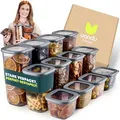 uandu Vorratsdose 12 Mix grau, aus Kunststoff, 0,55 - 1,75 Liter, transparent, luftdicht, Set, 12-teilig