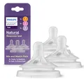Philips Avent Natural Response Mix & Match Sauger-Set, 3 Natural Response Sauger mit unterschiedlichen Durchflussraten – mittel (D 3), schnell (D 4) und extra schnell (D 5), 3pack, SCY960/03