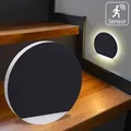 LED Treppenleuchten mit Bewegungsmelder rund schwarz 1,5W - Lichtfarbe: Warmweiß...
