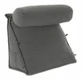 ELONEO Rückenkissen mit Nackenrolle für Bett & Sofa, 55x50x30cm, waschbarer Bezug