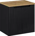 Waschtisch-Unterschrank 60cm, in schwarz mit Eiche, NEWPORT-56-BLACK