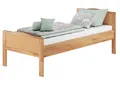 ERST-HOLZ Massivholzbett Extra Hohes Seniorenbett 100 x 200 cm Einzelbett Buche Massiv, Buche farblos lackiert