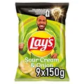 Lay's Sour Cream & Onion – Knusprig gewürzte Kartoffelchips für eine gelungene Party (9 x 150 g) (Verpackungsdesign kann abweichen)