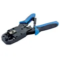 Schwaiger Crimpzange NWZ10531, Universal-Crimpzange Kabelwerkzeug für RJ11, RJ12, RJ45, 4P4C & 4P2C Schwarz/Blau