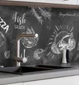 MyMaxxi Küchenrückwand Küchenrückwand selbstklebend Menü Tafel Schule Spritzschutz Folie, (Klebefolie passend geschnitten und gerollt B 60 cm x H 60 cm), Menü Tafel Schule B 60 cm x H 60 cm