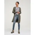 Longstrickjacke HEINE, Damen, Gr. 36/38, grün (oliv), 52% Viskose, 26% Polyester, 22% Polyamid, unifarben, Langarm, Strickjacken