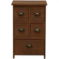 Mobili Rebecca - Rebecca Mobili Nachttisch Schrank 5 Schubladen Holz Braun Shabby Retro 66x40x30
