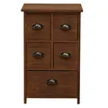 Rebecca Mobili Sideboard in Braun, Schubladenkommode aus Holz, 5 Schubladen, Vintage-Stil, Wohneinrichtung für Schlafzimmer Badezimmer – Maße: 66 x 40 x 30 cm (HxLxB) - Art. RE4107
