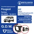 Für PEUGEOT Partner Version L1 04.2008-10.2011 AHK starr +7pol spez E-Satz PKW