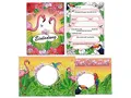 Limonia 12 Einladungskarten incl. 12 Umschläge zum Kindergeburtstag Einladung Geburtstag Mädchen Karten Flamingo Kolibri Papagei Tropen Palmen