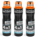 3x 150ml Loreal Men Expert 72h Anti-Transpirant Spray Carbon Protect 5in1