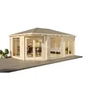 Alpholz 5-Eck Gartenhaus Julia-40 ISO 588 x 400 cm aus Holz 40 mm Naturbelassen