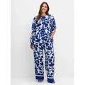 Sheego Jerseyhose Hose Innenbeinlänge ca. 77 cm blau 58