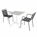 Set Gartentisch aus Betonlaminat und 2 graue Sessel - Oviala Opéra