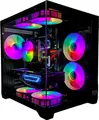 Gaming PC PHANTOM BLACK | NVIDIA RTX 3050 | 32GB RAM 500GB SSD | Intel 10 Core | RGB Lüfter mit Fernbedienung | Luftkühlung | WLAN 5 | Win 11