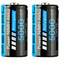 PEARL Akku Baby C 1,5V: 2er-Set NiMH-Akkus Typ C / Babyzelle, 5.000 mAh