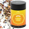 Hallingers Genuss Manufaktur Früchtetee Geschenk - loser Früchte-Tee wertige Geschenk-Dose "Flotter Feger" mit Dattel, Orange & Papaya, Geschenkidee für Frauen Männer